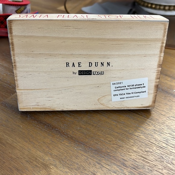 🎄🎄Rae Dunn Wooden Christmas Gnome “SANTA PLEASE STOP HERE”. ( 2 Available) - Picture 5 of 6